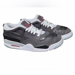 Jordan 4 RM Black Metallic Mens Sz 7.5 Low Top Leather Suede Sneakers Shoes